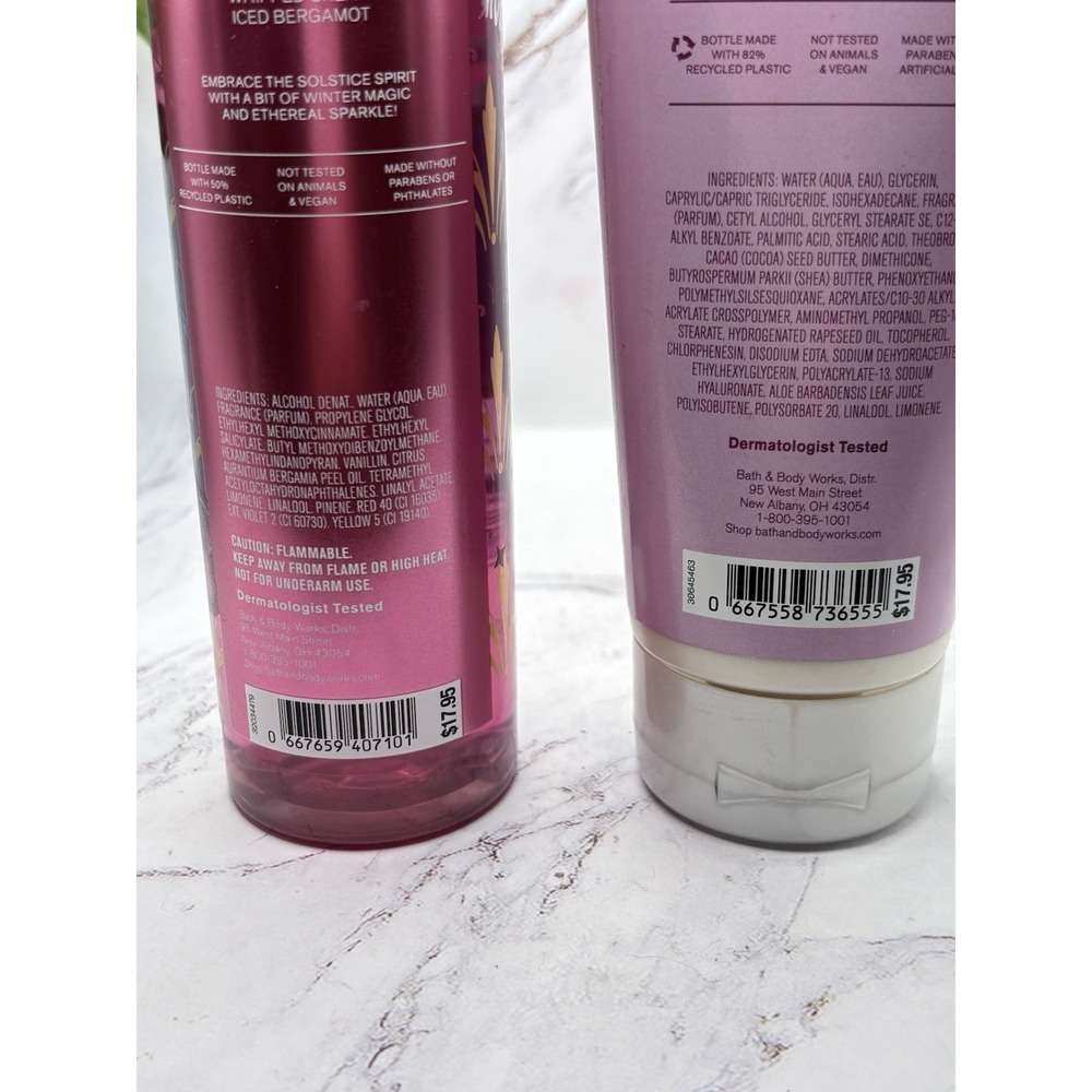 Bath & Body Works Strawberry Snowflakes Body Cream 8 OZ. & Body Mist Spray 8 OZ - Picture 3 of 7